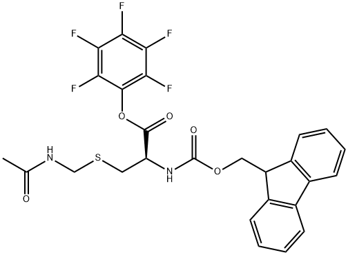 N-芴甲氧羰基-S-乙酰胺基甲基-L-半胱氨酸五氟苯酯 结构式