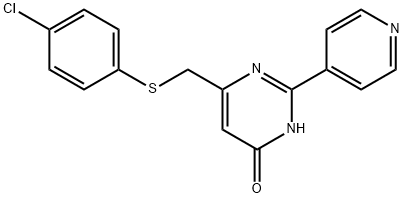 6-{[(4-chlorophenyl)sulfanyl]methyl}-2-(4-pyridinyl)-4-pyrimidinol 结构式