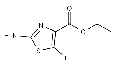 2-氨基-5-碘-4-噻唑甲酸乙酯 结构式