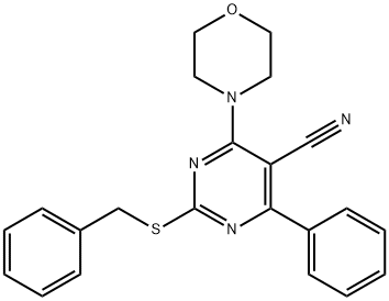 2-(benzylsulfanyl)-4-morpholino-6-phenyl-5-pyrimidinecarbonitrile 结构式