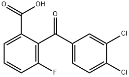 2-(3,4-dichlorobenzoyl)-3-fluorobenzenecarboxylic acid 结构式