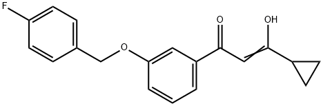 (Z)-3-cyclopropyl-1-{3-[(4-fluorobenzyl)oxy]phenyl}-3-hydroxy-2-propen-1-one 结构式