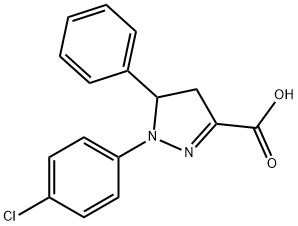 1-(4-Chlorophenyl)-5-phenyl-4,5-dihydro-1H-pyrazole-3-carboxylic acid 结构式