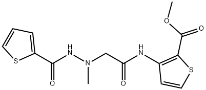 methyl 3-({2-[1-methyl-2-(2-thienylcarbonyl)hydrazino]acetyl}amino)-2-thiophenecarboxylate 结构式