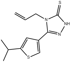 4-烯丙基-5-(5-异丙基噻吩-3-基)-4H-1,2,4-三唑-3-硫醇 结构式