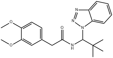 N-[1-(1H-苯并三唑-1-基)-2,2-二甲基丙基]-3,4-二甲氧基苯乙酰胺 结构式