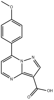 7-(4-甲氧基-苯基)-吡唑[1,5-A]嘧啶-3-羧酸 结构式