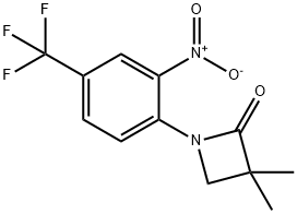 3,3-二甲基-1-(2-硝基-4-(三氟甲基)苯基)氮杂环丁烷-2-酮 结构式