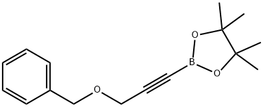 2-(3-(Benzyloxy)prop-1-ynyl)-4,4,5,5-tetramethyl-1,3,2-dioxaborolane 结构式