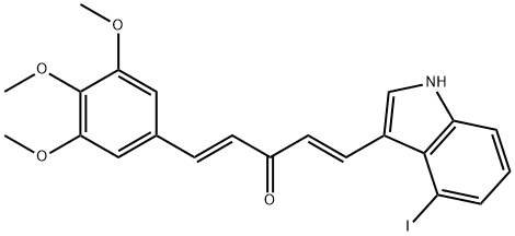 (E,E)-5-(4-IODO-3-INDOLYL)-1-(3,4,5-TRIMETHOXYPHENYL)-1,4-PENTADIEN-3-ONE 结构式