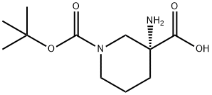(R)-3-氨基-1-叔丁氧羰基哌啶-3-羧酸 结构式