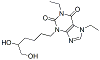 3-(5,6-dihydroxyhexyl)-1,7-diethyl-purine-2,6-dione 结构式
