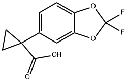 1-(2,2-二氟苯并[D][1,3]二氧杂环戊烯-5-基)环丙烷甲酸 结构式