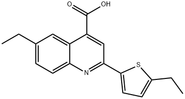 6-ETHYL-2-(5-ETHYLTHIEN-2-YL)QUINOLINE-4-CARBOXYLIC ACID 结构式