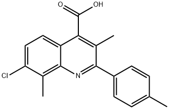 7-CHLORO-3,8-DIMETHYL-2-(4-METHYLPHENYL)QUINOLINE-4-CARBOXYLIC ACID 结构式