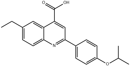 6-ethyl-2-(4-isopropoxyphenyl)quinoline-4-carboxylic acid 结构式