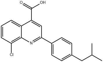 8-CHLORO-2-(4-ISOBUTYLPHENYL)QUINOLINE-4-CARBOXYLIC ACID 结构式
