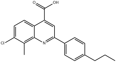 7-CHLORO-8-METHYL-2-(4-PROPYLPHENYL)QUINOLINE-4-CARBOXYLIC ACID 结构式