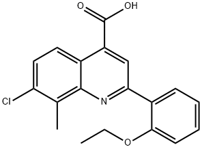 7-CHLORO-2-(2-ETHOXYPHENYL)-8-METHYLQUINOLINE-4-CARBOXYLIC ACID 结构式