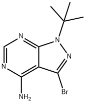 3-BROMO-1-TERT-BUTYL-1H-PYRAZOLO[3,4-D]PYRIMIDIN-4-AMINE 结构式