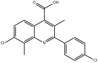 7-氯-2-(4-氯苯基)-3,8-二甲基喹啉-4-羧酸 结构式