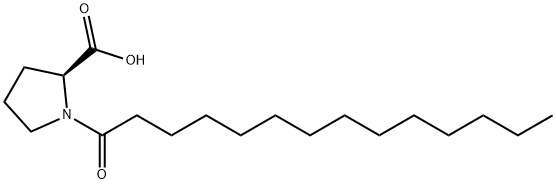 N-十四碳酰基-L-脯氨酸 结构式