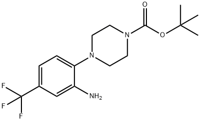 4-(2-Amino-4-trifluoromethyl-phenyl)-piperazine-1-carboxylic acid tert-butyl ester 结构式