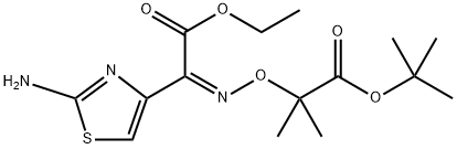 (Z)-2-(2-氨基噻唑-4-基)-2-(1-叔丁氧羰基-1-甲基)乙氧亚氨基乙酸乙酯 结构式