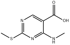 4-(甲氨基)-2-(甲硫基)-5-嘧啶羧酸 结构式