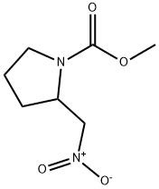 1-Pyrrolidinecarboxylic  acid,  2-(nitromethyl)-,  methyl  ester 结构式