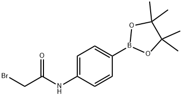 2-溴-N-(4-(4,4,5,5-四甲基-1,3,2-二氧硼杂环戊烷-2-基)苯)乙酰胺 结构式