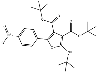 3,4-Furandicarboxylic  acid,  2-[(1,1-dimethylethyl)amino]-5-(4-nitrophenyl)-,  bis(1,1-dimethylethyl)  ester  (9CI) 结构式