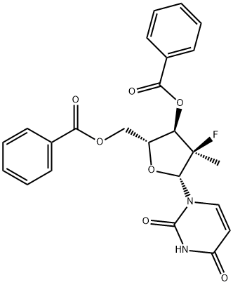 (2'R)-2'-脱氧-2'-氟-2'-甲基尿苷 3',5'-二苯甲酸酯 结构式