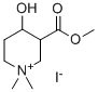 3-Carboxy-1,1-dimethyl-4-hydroxypiperidinium iodide methyl ester 结构式