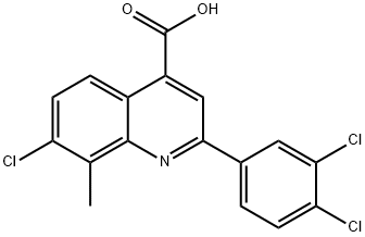 7-CHLORO-2-(3,4-DICHLOROPHENYL)-8-METHYLQUINOLINE-4-CARBOXYLIC ACID 结构式