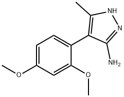 4-(2,4-Dimethoxyphenyl)-5-methyl-1H-pyrazol-3-amine 结构式