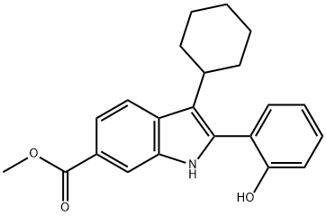 3-环己基-2-(2-羟苯基)-1H-吲哚-6-羧酸甲酯 结构式