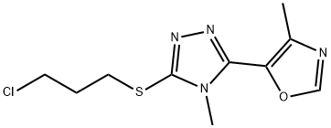 3-[(3-chloropropyl)thio]-4-methyl-5-(4-methyl-1,3-oxazol-5-yl)-4H-1,2,4-triazole 结构式