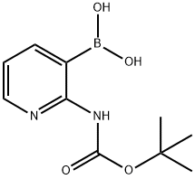 2-(叔丁氧羰基氨基)吡啶-3-硼酸 结构式