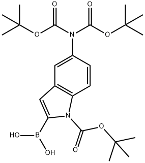 5-[双1,1-二甲基乙氧基)羰基]氨基]-硼-1H-吲哚-1-羧酸-1-(1,1-二甲基乙基)酯 结构式