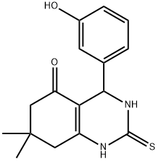 2,3,4,6,7,8-六氢-4-(3-羟基苯基)-7,7-二甲基-2-硫代-5(1H)-喹唑啉酮 结构式