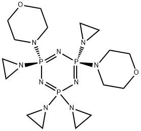 1,3,5,2,4,6-Triazatriphosphorine, 2,2,4,4,6,6-hexahydro-4,6-di-4-morph olinyl-2,2,4,6-tetrakis(1-aziridinyl)-, trans- 结构式