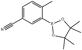 4-甲基-3-(4,4,5,5-四甲基-1,3,2-二氧杂硼烷-2-基)苄腈 结构式