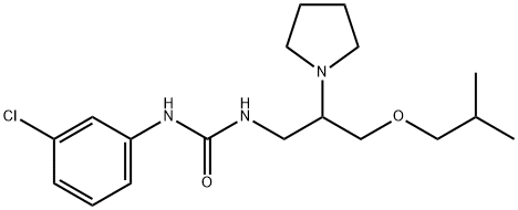 3-(3-chlorophenyl)-1-[3-(2-methylpropoxy)-2-pyrrolidin-1-yl-propyl]ure a 结构式