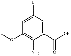 2-氨基-5-溴-3-甲氧基苯甲酸 结构式