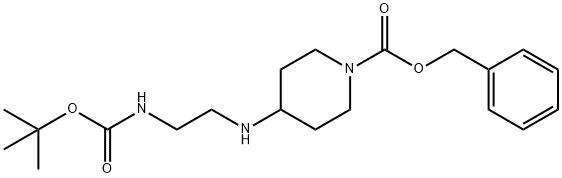 4-((2-((叔丁氧羰基)氨基)乙基)氨基)哌啶-1-羧酸苄酯 结构式