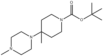 1-BOC-4-甲基-4-(4-甲基哌嗪-1-基)哌啶 结构式