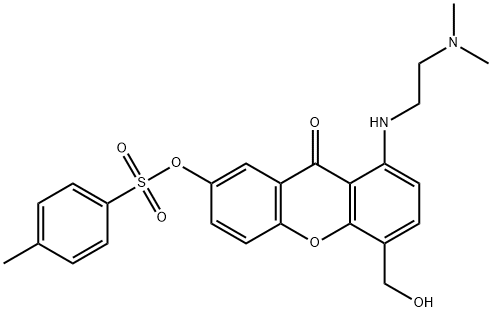 1-[(2-二甲氨基)乙基氨基]-4-(羟甲基)-7-[(4-甲基苯基)磺酰氧基]-9H-氧杂蒽-9-酮 结构式