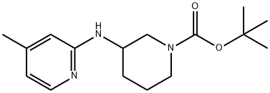 3-[(4-甲基-2-吡啶基)氨基]-1-哌啶甲酸叔丁酯 结构式