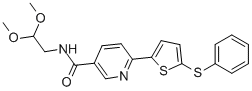 N-(2,2-DIMETHOXYETHYL)-6-(5-(PHENYLTHIO)THIOPHEN-2-YL)NICOTINAMIDE 结构式